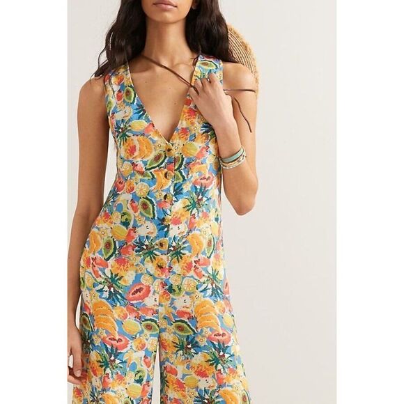 NWT ANTHROPOLOGIE X FARM RIO Sz M FRUIT MEDLEY JUMPSUIT PRINTED ONE PIECE - Picture 3 of 3